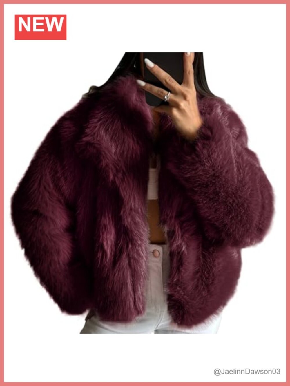 Faux Fur Jacket Fluffy Fur Coat Cropped Long Sleeve Button Down Fuzzy Winter